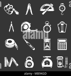 Précision de mesure icons set vector gris Illustration de Vecteur