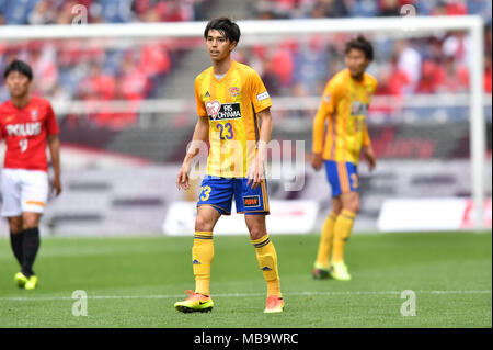 Saitama, Japon. Apr 7, 2018. Yoshihiro Nakano (Vegalta) Football/soccer : 2018 J1 match de championnat entre Urawa Red Diamonds 1-0 Vegalta Sendai à Saitama Stadium 2002 à Saitama, Japon . Credit : AFLO/Alamy Live News Banque D'Images