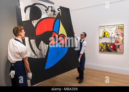 Femme, Oiseau de Joan Miro, est $10-15m - La collection de Morton et Barbara Mandel, y compris des chefs-d'étendant sur plusieurs des plus importants mouvements artistiques du 20e siècle, qui devrait rapporter 75 millions de dollars pour la charité. Dans le cadre de Sotheby's, contemporain d'art impressionniste et moderne vente new-yorkaise. Sur l'affichage à New Bond Street. Crédit : Guy Bell/Alamy Live News Banque D'Images