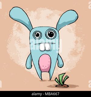 Fou, Fanny, jolie illustration du caractère de lapin. Illustration de Vecteur