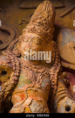 L'idole dans Temple Gangaikondacholapuram sculpté. Thanjavur, Tamil Nadu, Inde. A le plus grand temple de Shiva Lingam en Inde du Sud. Elle est devenue la capitale o Banque D'Images