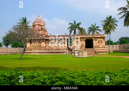 Vue extérieure du Temple Gangaikondacholapuram. Thanjavur, Tamil Nadu, Inde. A le plus grand temple de Shiva Lingam en Inde du Sud. Tt est devenue la capitale de Banque D'Images