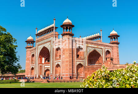 Darwaza je Rauza, la grande porte du Taj Mahal - Agra, Inde Banque D'Images