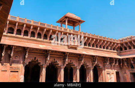 Jahangiri Mahal, un palais au Fort d'Agra. Site du patrimoine mondial de l'UNESCO en Inde Banque D'Images