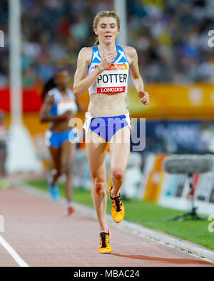 Scotland's Beth Potter participe à la Women's 10 000 m finale au stade de Carrare pendant cinq jours de la 2018 Jeux du Commonwealth à la Gold Coast, Australie. Banque D'Images