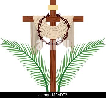 Croix avec couronne d'épines Illustration de Vecteur