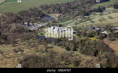 Vue aérienne (de plus de 1500') de Lyme Park (Pemberley dans orgueil & préjugés) dans Cheshire, Royaume-Uni Banque D'Images