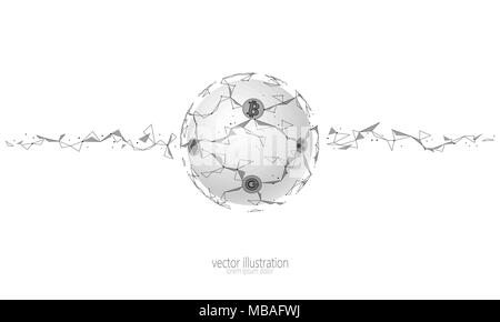 Bitcoin international mondial cryptocurrency. Faible espace Planète Avenir moderne poly technology finance voyage design. Triangle polygone polygonale Ethereum GCC d'ondulation d'une pièce de monnaie. Vecteur d'affaires sécurité Web Illustration de Vecteur
