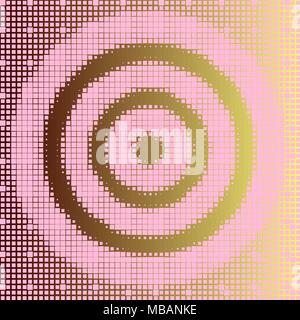 Résumé de fléchettes rose sur fond d'or, demi-ton carré de texture. Illustration vectorielle, EPS10. Illustration de Vecteur