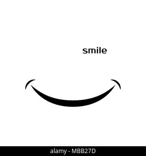 Icône sourire sur fond blanc. Vector illustration isolé sur fond blanc Illustration de Vecteur