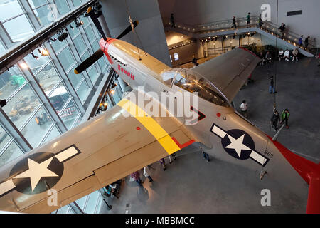 Un P-51 Mustang dans le Musée National de la Seconde Guerre mondiale à la Nouvelle-Orléans, Louisiane Banque D'Images