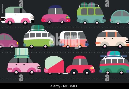 Scène embouteillage Illustration de Vecteur