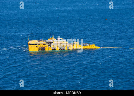 Jeju-do, Corée - 26 mai 2017 : Sous-marin Marado est un tour sous l'eau près du mont songaksan et dans le sud de l'île de Jeju. Banque D'Images