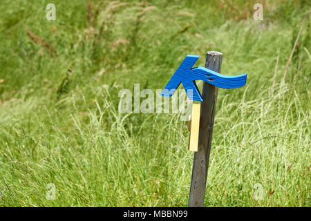 Jeju, Corée - 26 mai 2017 : Jeju Olle trail direction. Le sentier est un célèbre sentier de longue distance sur l'île de Jeju. Les routes sont pour la plupart follow Banque D'Images