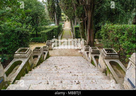 TIVOLI, ITALIE - janvier 28, 2010 : Avis de la Villa d'Este à Tivoli, près de Rome, Italie. Il est célèbre pour ses fontaines anciennes au jardin. Banque D'Images