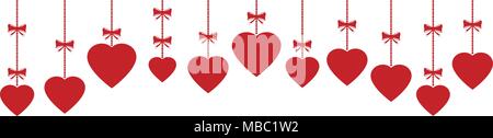 Valentines Day ornaments hanging Illustration de Vecteur