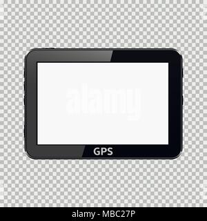 Appareil GPS blanc isolé sur fond transparent. Vector illustration. Illustration de Vecteur