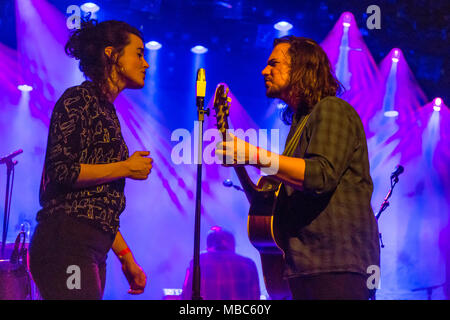 La Suisse, musicien italien duo Moi et Marie avec Maria de Val et Roland Scandella live au Schüür Lucerne, Suisse Banque D'Images