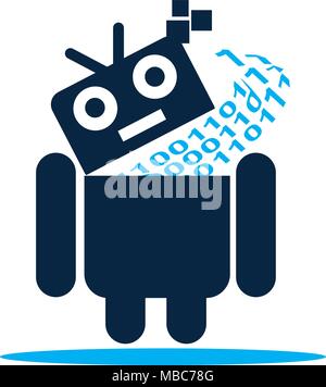 Programme Code de l'éducation du robot Illustration de Vecteur