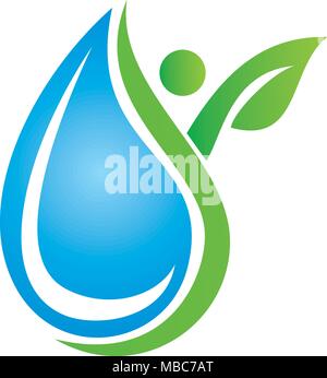 Les gens de la feuille de l'eau baisse Illustration de Vecteur