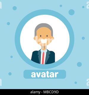 Homme d'avatar masculin Élément Icône Profil face de l'utilisateur Illustration de Vecteur