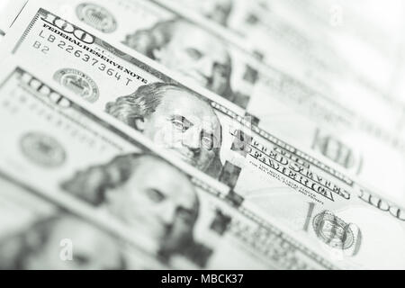 Vue en gros de billets en dollars Banque D'Images