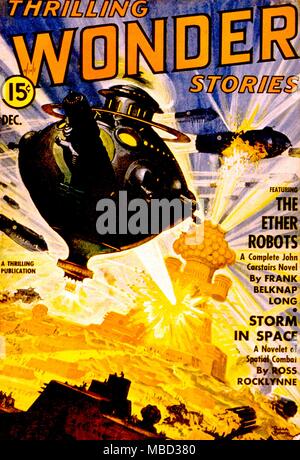La science-fiction et d'horreur des magazines. Couverture de 'Wonder Stories'. Banque D'Images