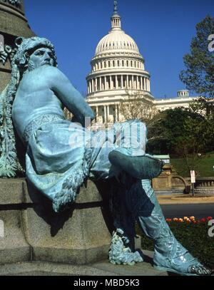 USA - Washington DC - Détail du monument à l'assassiné le président, James A. Garfield, à Washington DC, au nord-est du bâtiment de Capitol - © /Charles Walker Banque D'Images