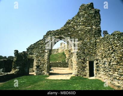 Château de Hastings a été la première forteresse construite par Guillaume le Conquérant, d'abord comme une forteresse en bois, puis en pierre. Les violents orages de 1287 a balayé une grande partie de l'édifice original . Banque D'Images