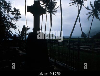 CHRISTIAN - Le Père Damien la grave (maintenant avec le corps de Damien déposé) de Père Damien, sur le peninsulara, Kalaupapa Molokai. Damien a consacré sa vie à travailler avec les lépreux de cette communauté dans la dernière moitié du 19e siècle Banque D'Images