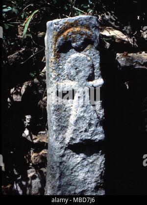 Tophet de Carthage - Tunisie à memorial tombe dans le parc de Tophet cimetière, près de l'antique Carthage, en Tunisie. Les Phéniciens ont sacrifié les enfants il y a Banque D'Images