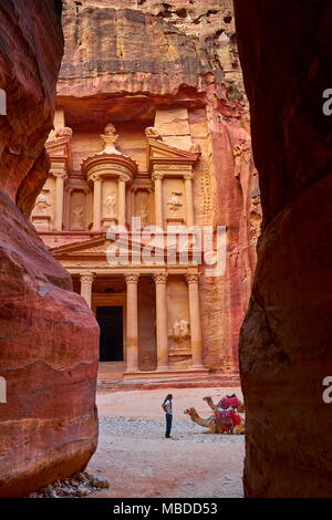 Al Khazneh, ancienne ville du Trésor Petra, Jordanie Banque D'Images