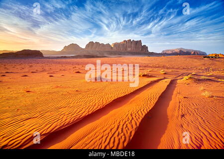 Le désert de Wadi Rum, Jordanie Banque D'Images