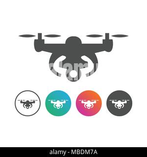 Drone Photographie aérienne Symbole vecteur icône Graphic Design Logo Set Illustration de Vecteur