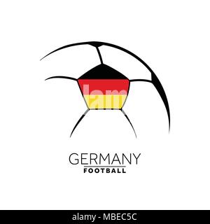 Football Football minimaliste avec drapeau Allemagne Illustration de Vecteur