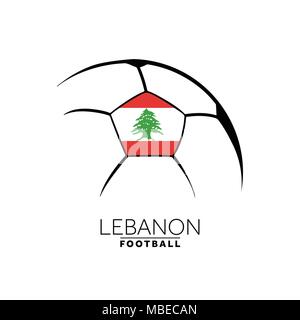 Football Football minimaliste avec drapeau Liban Illustration de Vecteur