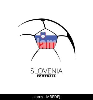 Football Football minimaliste avec drapeau Slovénie Illustration de Vecteur