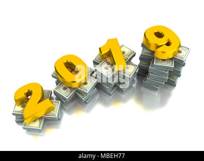 La croissance de l'Économie 2019 (isolé sur fond blanc) Banque D'Images