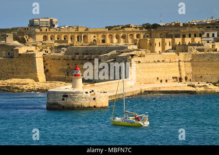 Le Grand Port aussi connu comme le Port de La Valette, est un port naturel sur l'île de Malte. Banque D'Images