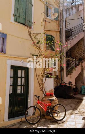 Dans l'après-midi chaud Gaios, Paxi (Paxos), Grèce Banque D'Images