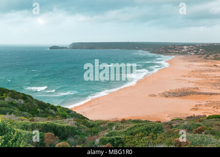 Plage non contaminée depuis longtemps entre Torre dei Corsari et la Pistis. La Sardaigne, Arbus Banque D'Images