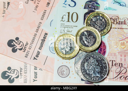 Billets de loterie de la loterie nationale Banque D'Images