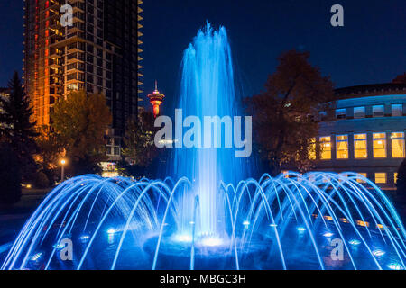 Fontaine, Central Memorial Park, Calgary, Alberta, Canada. Banque D'Images