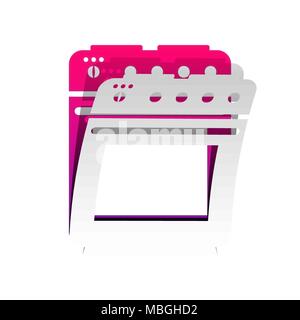 Cuisinière signe. Vecteur. Papier détachable avec ombre à la couche sous-jacente avec violet magenta. Illustration de Vecteur