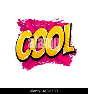 Texte de la bande dessinée d'art pop grunge brush wow cool Illustration de Vecteur