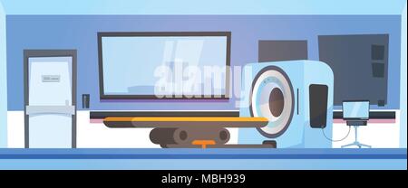 L'hôpital avec machine IRM SCANNER Prix Inteior clinique vide Illustration de Vecteur