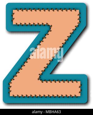 Z alphabet brodé de charactor de patch work concept pour la conception graphique de vecteur idée Illustration de Vecteur