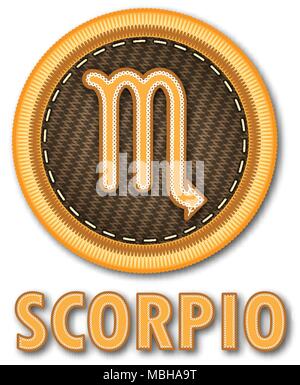 Écusson à travailler du scorpion signe du zodiaque icône symbole graphique de vecteur pour l'idée concept design Illustration de Vecteur