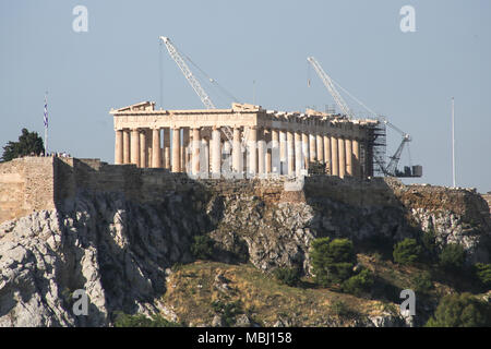 Vue sur l'Acropole à Athènes, Grèce Banque D'Images