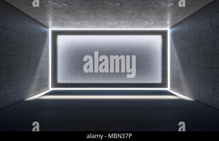 L'image de rendu 3D de béton vide Banque D'Images